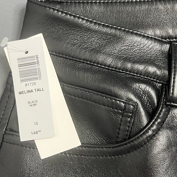 Aritzia Wilfred Melina Tall High Rise Faux Leather Straight Leg Pants Womens 10 - Picture 2 of 13